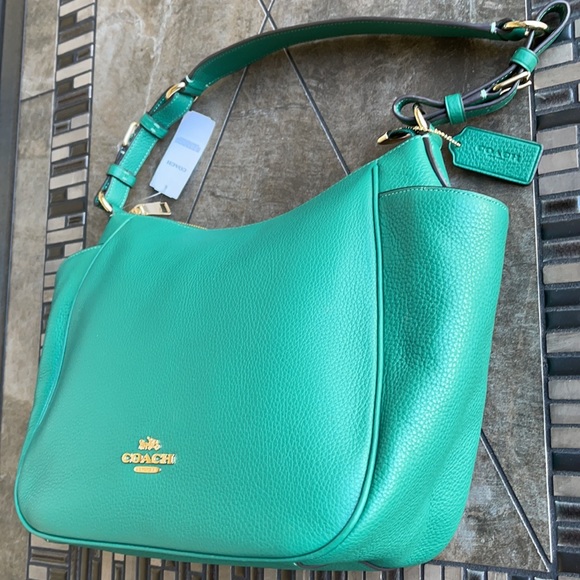 COACH Rori Shoulder Bag COLOR: Gold/Bright Jade - Picture 4 of 16